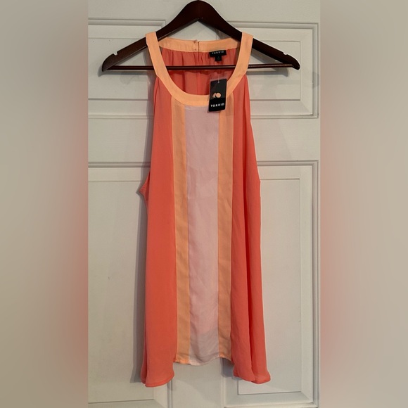 Torrid Plus Size Fusion Coral Georgette Halter Tank Top Size1 (14-16) Sleeveless - Picture 1 of 4